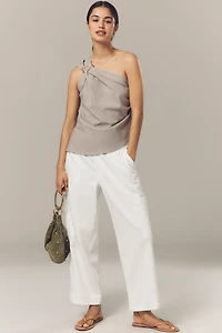 By Anthropologie One-Shoulder Hardware Draped Top