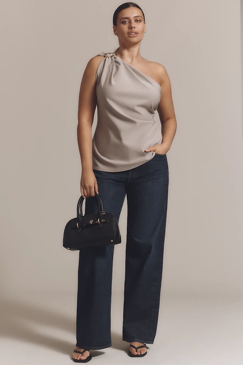 By Anthropologie One-Shoulder Hardware Draped Top
