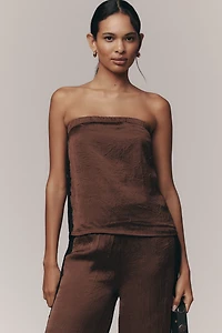 By Anthropologie Strapless Textured Top