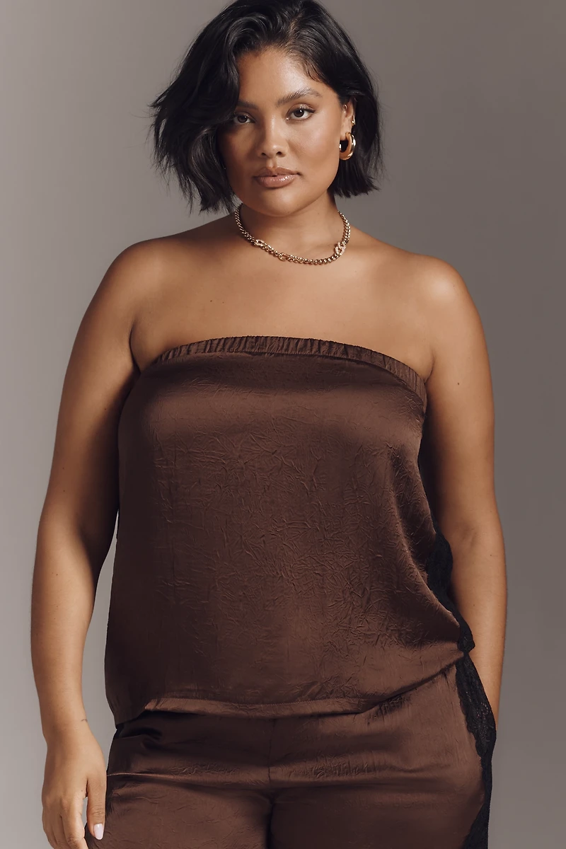 By Anthropologie Strapless Textured Top