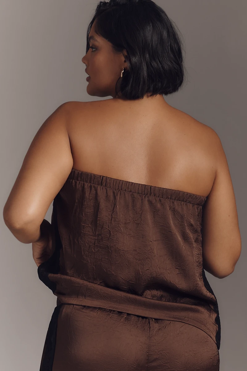 By Anthropologie Strapless Textured Top