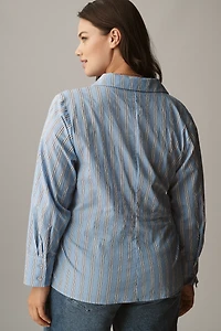 Maeve Long-Sleeve Tie-Waist Wrap Blouse