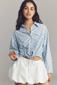 Maeve Cinched-Waist Buttondown Shirt