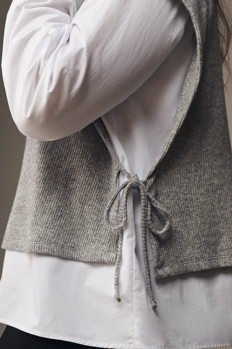Maeve Long-Sleeve Twofer Sweater Vest