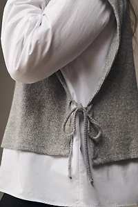 Maeve Long-Sleeve Twofer Sweater Vest