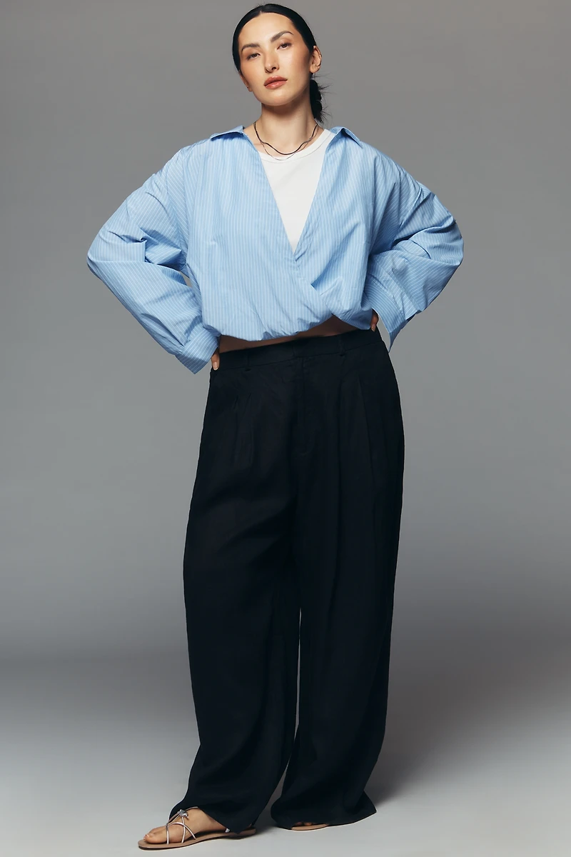 Maeve Long-Sleeve Layered Twofer Shirt