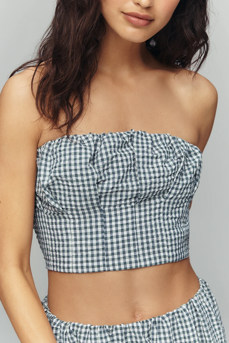 Maeve Gingham Bustier Top