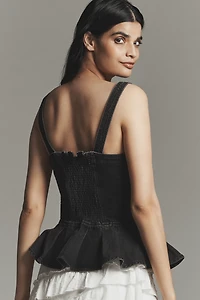 Seventy + Mochi Mila Zip-Front Peplum Top
