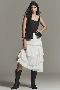Seventy + Mochi Mila Zip-Front Peplum Top