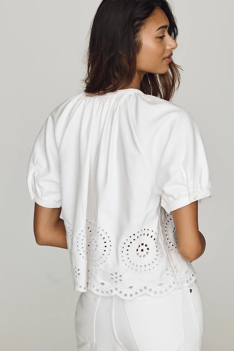 FRAME Eyelet Blouse