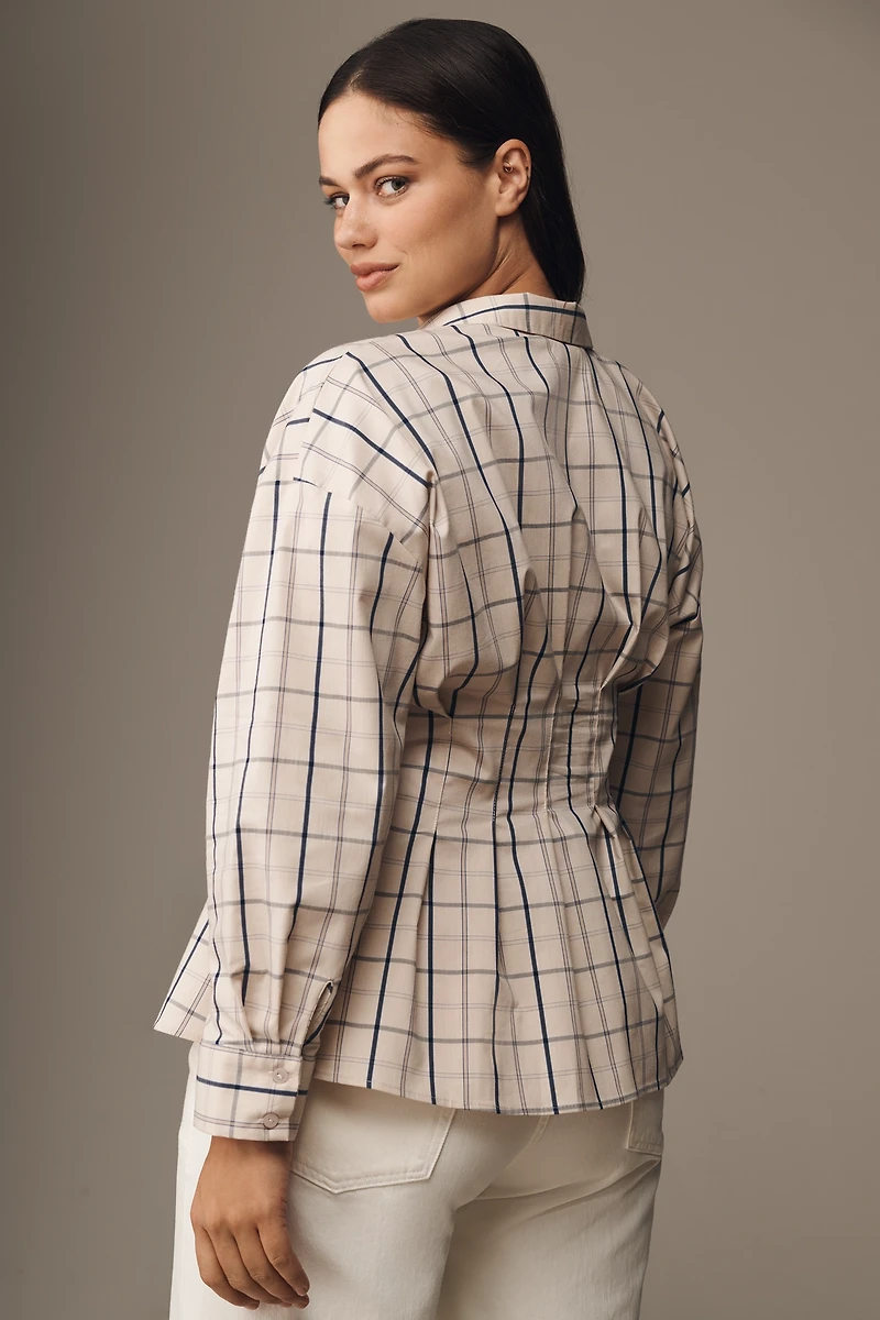 Exquise Tobie Long-Sleeve Waisted Button-Down Shirt