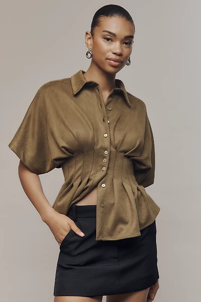 Exquise Tobie Waisted Button-Down Shirt