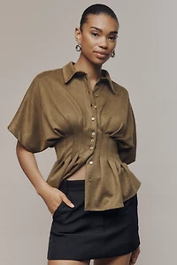 Exquise Tobie Waisted Button-Down Shirt