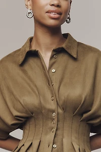 Exquise Tobie Waisted Button-Down Shirt