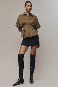 Exquise Tobie Waisted Button-Down Shirt