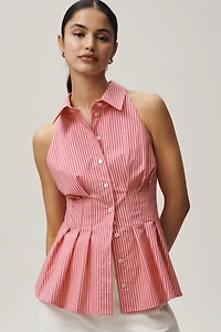 Exquise Tobie Poplin Halter-Neck Top