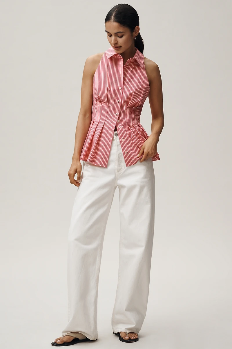 Exquise Tobie Poplin Halter-Neck Top
