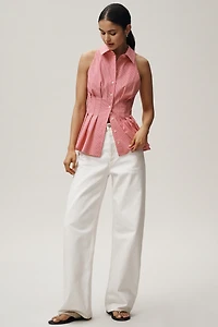 Exquise Tobie Poplin Halter-Neck Top