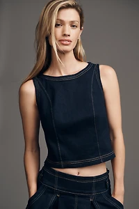 By Anthropologie Crop Denim Vest