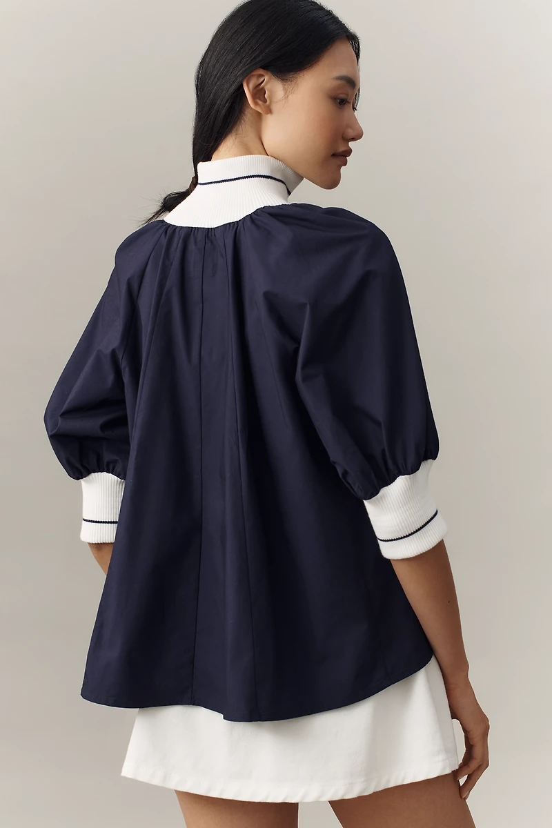 Maeve Sporty Henley Swing Top