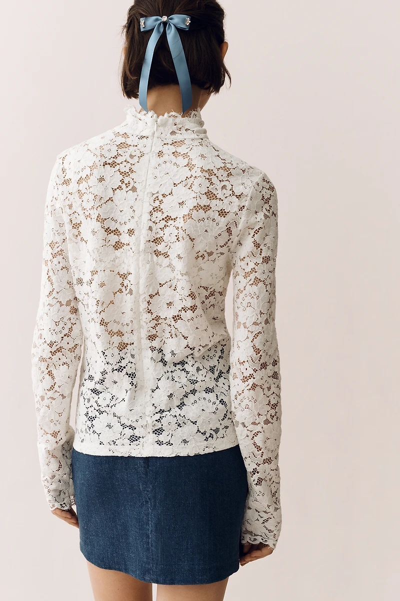 Elodie The Label Thea Sheer Lace Top