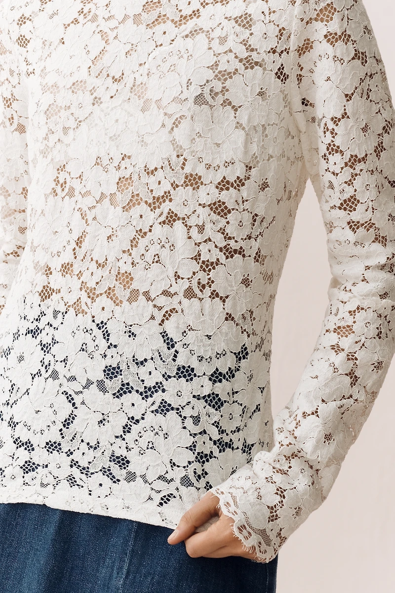 Elodie The Label Thea Sheer Lace Top