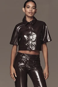Baum und Pferdgarten Beth Faux-Leather Buttondown Shirt