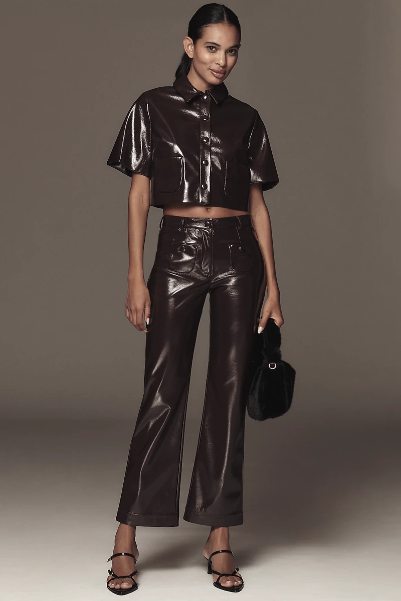 Baum und Pferdgarten Beth Faux-Leather Buttondown Shirt