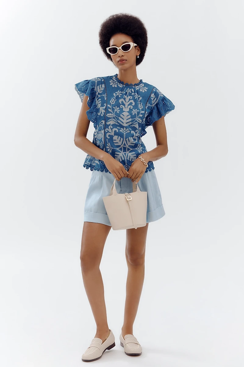 Farm Rio x Anthropologie Short-Sleeve Printed Blouse