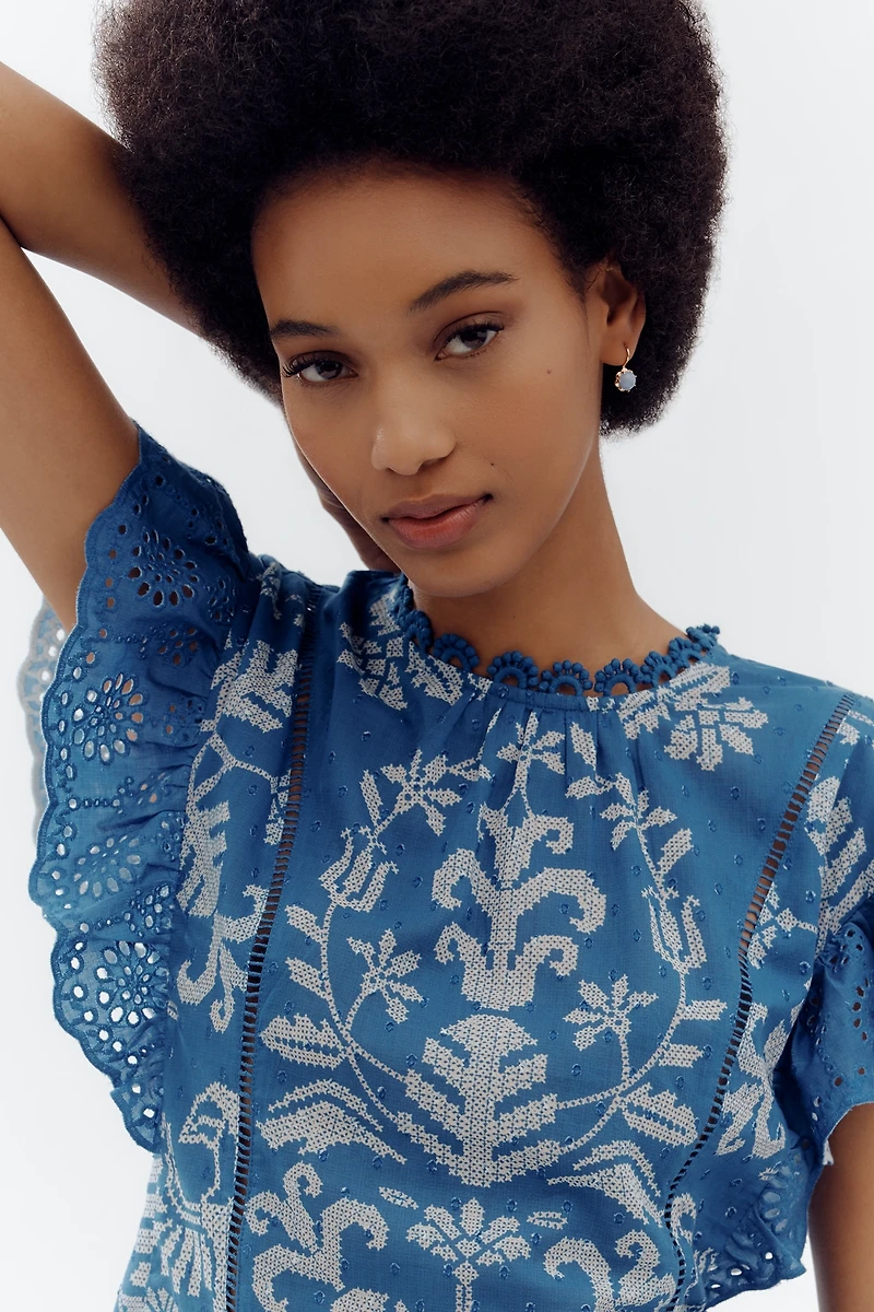 Farm Rio x Anthropologie Short-Sleeve Printed Blouse