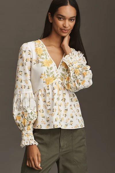 Farm Rio Puff-Sleeve Blouse