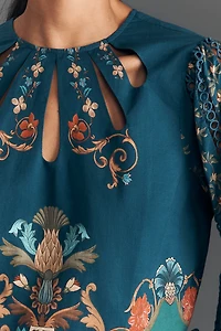 Farm Rio x Anthropologie Long-Sleeve Cut-Out Blouse