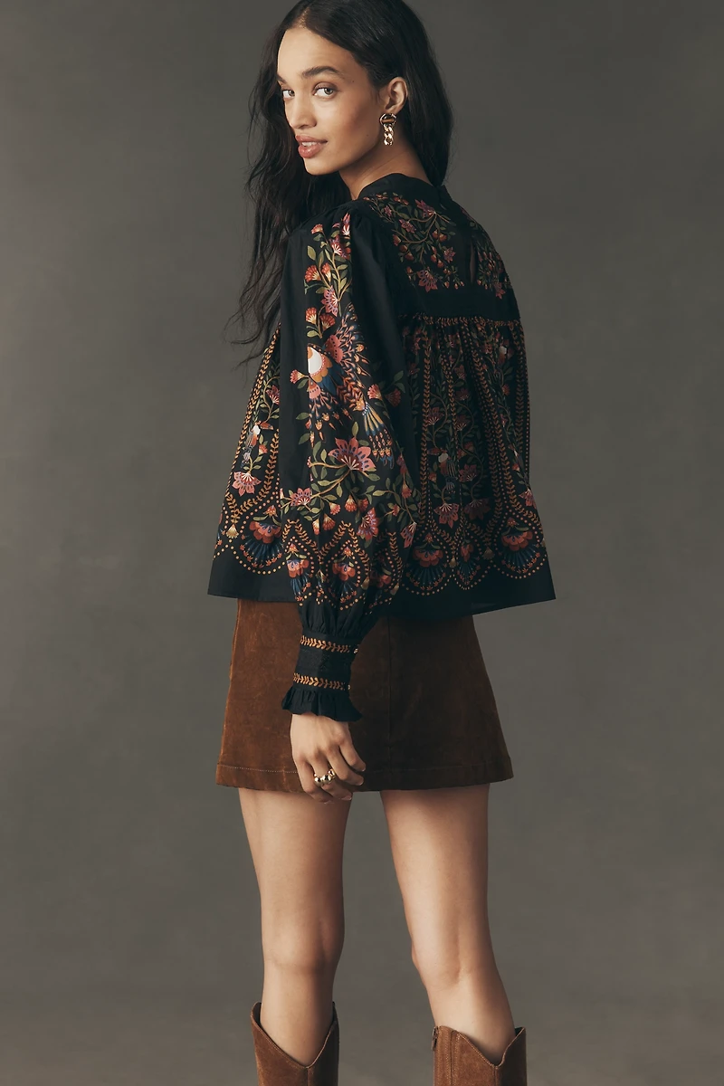 Farm Rio x Anthropologie Long-Sleeve Lace Blouse