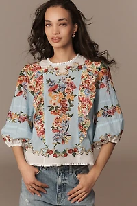 Farm Rio x Anthropologie Bubble-Sleeve Top