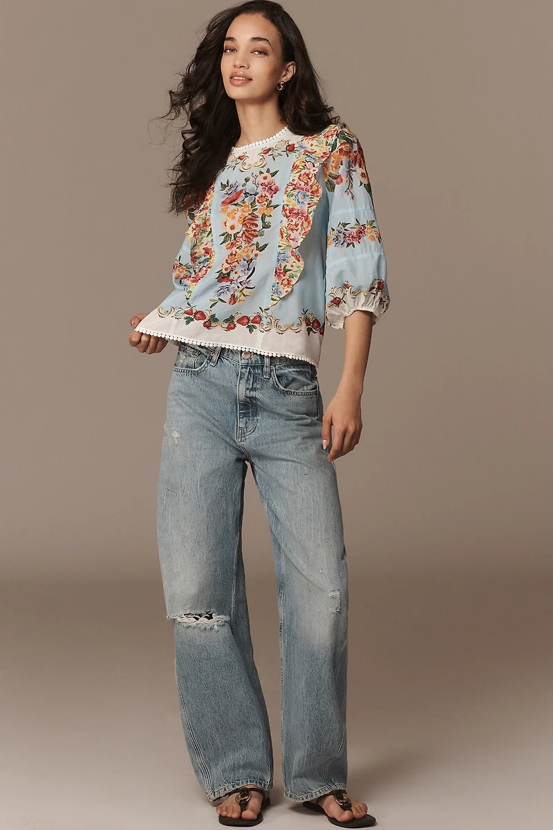 Farm Rio x Anthropologie Bubble-Sleeve Top
