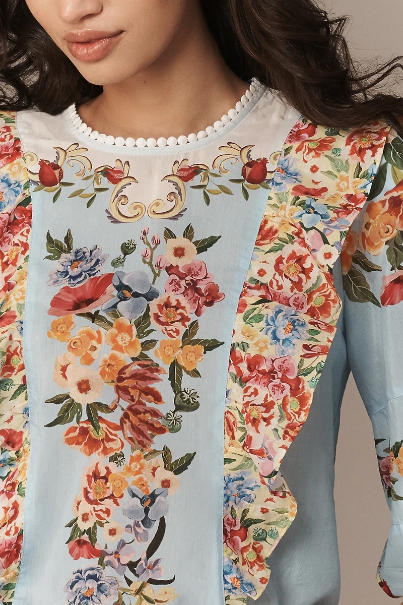 Farm Rio x Anthropologie Bubble-Sleeve Top