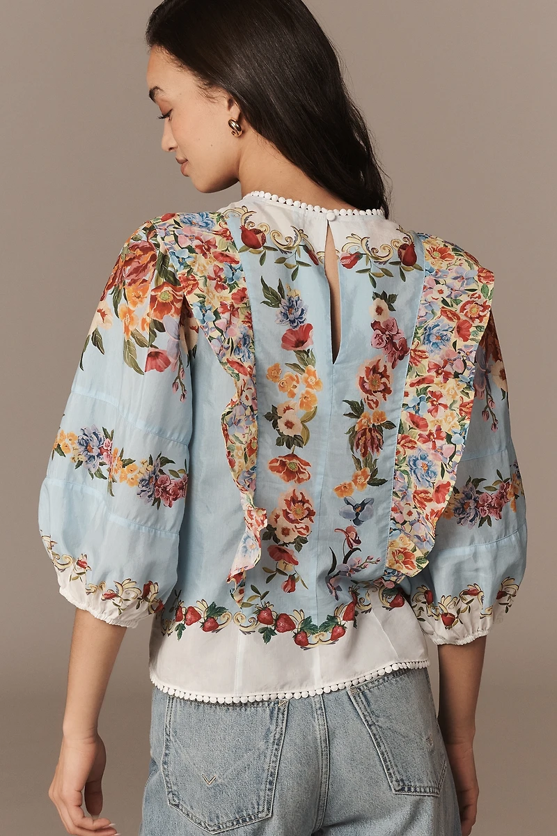 Farm Rio x Anthropologie Bubble-Sleeve Top