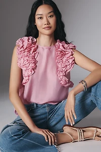 Essentiel Antwerp Honour Multi-Ruffle Silk Top