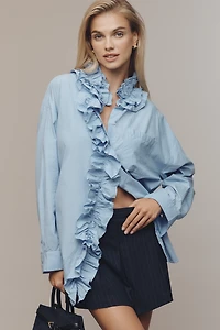 Essentiel Antwerp Ipojuca Ruffle Buttondown Shirt