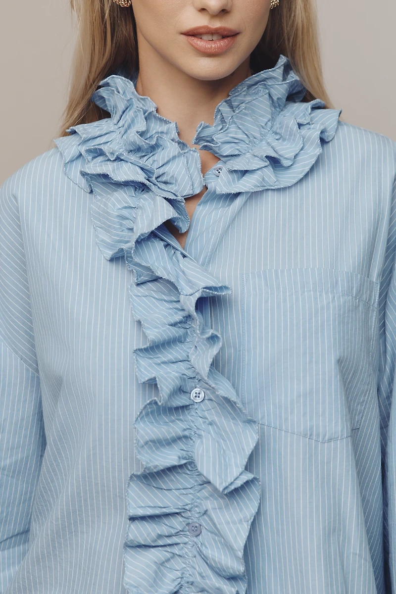 Essentiel Antwerp Ipojuca Ruffle Buttondown Shirt