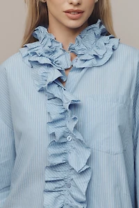 Essentiel Antwerp Ipojuca Ruffle Buttondown Shirt