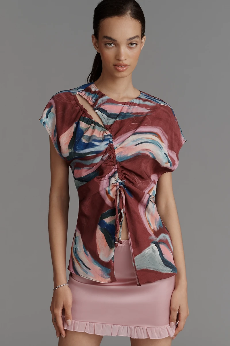 Scotch & Soda Drawstring Cut-Out Blouse