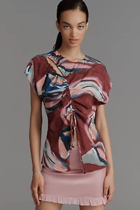 Scotch & Soda Drawstring Cut-Out Blouse