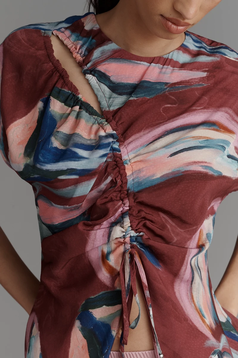 Scotch & Soda Drawstring Cut-Out Blouse