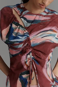 Scotch & Soda Drawstring Cut-Out Blouse