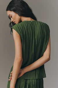 Scotch & Soda Sleeveless Tie-Front Pleated Top