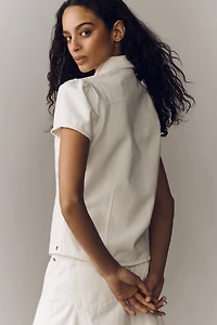 Scotch & Soda Cap-Sleeve Button-Front Top