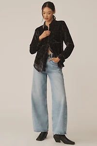 Hadley Velvet Relaxed Buttondown Shirt by Pilcro