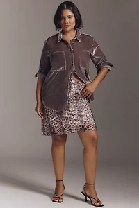 The Hadley Velvet Relaxed Buttondown Shirt by Pilcro