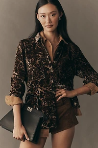 Pilcro Hadley Velvet Relaxed Buttondown Shirt